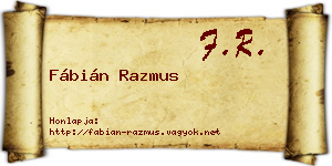 Fábián Razmus névjegykártya